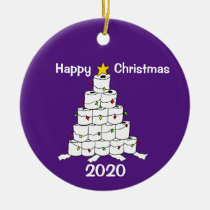 Adorno De Cerámica Rollo de inodoro 2020 Árbol de Navidad