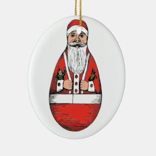 Adorno De Cerámica Rolly polly Santa Claus