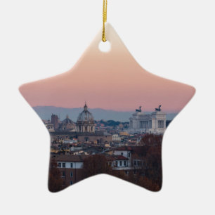Adorno De Cerámica Roma desde el panorama de Gianicolo al atardecer
