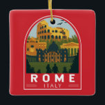 Adorno De Cerámica Roma Italia Viaje Retro Emblem<br><div class="desc">Diseño de arte vectorial del Coliseo de Roma. Roma se encuentra en la parte central-occidental de la península italiana,  en el Lazio,  a orillas del Tíber.</div>