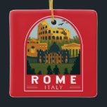 Adorno De Cerámica Roma Italia Viaje Retro Emblem<br><div class="desc">Diseño de arte vectorial del Coliseo de Roma. Roma se encuentra en la parte central-occidental de la península italiana,  en el Lazio,  a orillas del Tíber.</div>