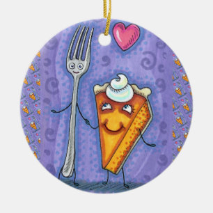 ADORNO DE CERÁMICA ROMANCE DE FORK & PUMPKIN