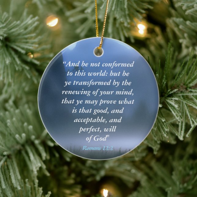 Adorno De Cerámica Romanos 12:2 (Árbol)