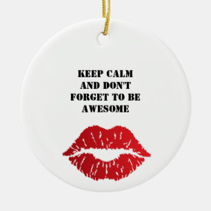 Adorno De Cerámica Romantic chic luxe red lips