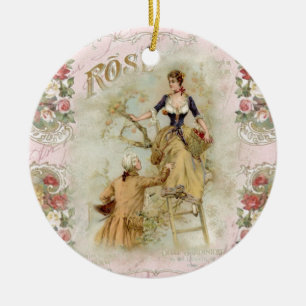 Adorno De Cerámica Romantic Paris Lovers pink shabbychic