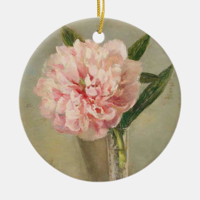 Adorno De Cerámica Romantic soft pink peony in vase (Frente)