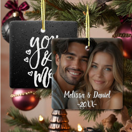 Adorno De Cerámica Romántico de San Valentín en blanco y negro