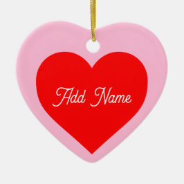 Adorno De Cerámica Romántico del corazón rojo Pastel Rosa Personaliza