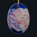 Adorno De Cerámica Romántico elegante color rosa azul pastel<br><div class="desc">Elegante y romántico cuadro de peonía color rosa azul pastel pintado por H Cooper</div>