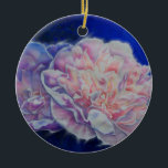 Adorno De Cerámica Romántico elegante color rosa azul pastel<br><div class="desc">Elegante y romántico cuadro de peonía color rosa azul pastel pintado por H Cooper</div>