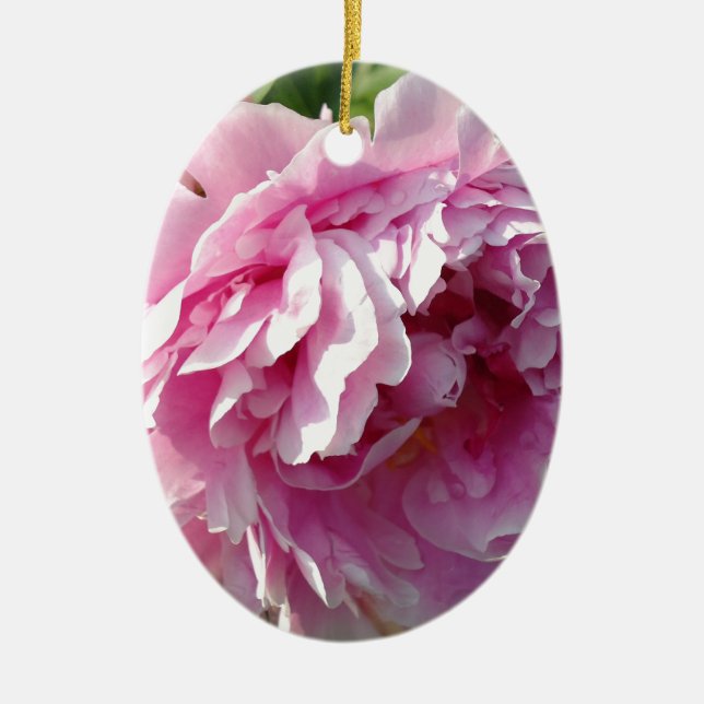 Adorno De Cerámica Romántico elegante floral rosa Peonies rosados (Frente)