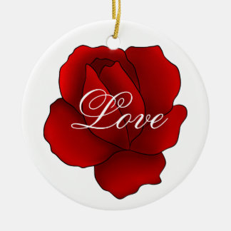 Adorno De Cerámica Romántico gótico rojo rosa Amor