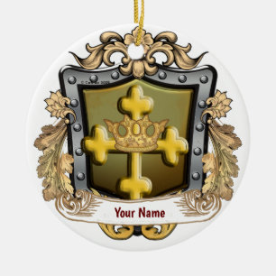 Adorno De Cerámica Rombo de personalizado de apellido Crest de Majest