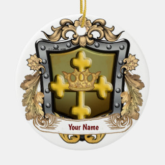 Adorno De Cerámica Rombo de personalizado de apellido Crest de Majest