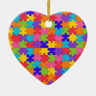 Adorno De Cerámica rompecabezas del autismo