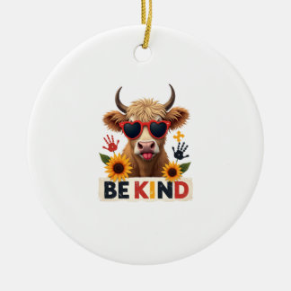 Adorno De Cerámica Rompecabezas Vintage Autismo Vaca Highland Sé Amab
