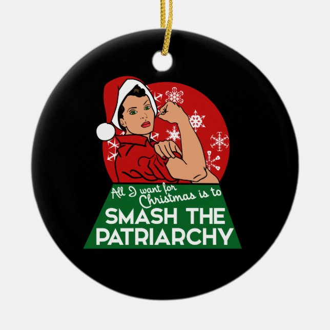 Adorno De Cerámica Romper a los Navidades patriarcales (Frente)