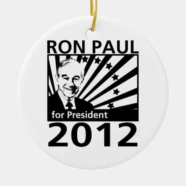 Adorno De Cerámica Ron Paul para el presidente 2012 (Frente)