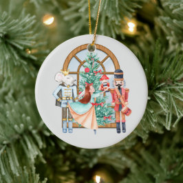 Adorno De Cerámica Ronda de Navidades de Nutcracker Ballerina Mouse K