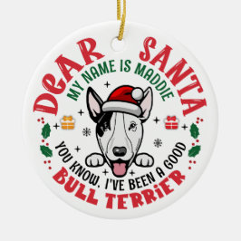 Adorno De Cerámica Ronda personalizada de árbol de navidad de perro d
