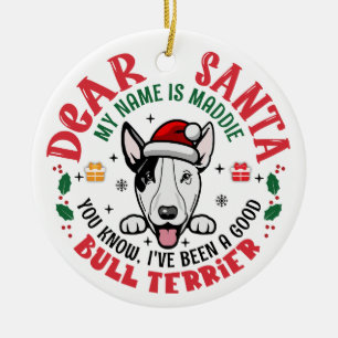 Adorno De Cerámica Ronda personalizada de árbol de navidad de perro d