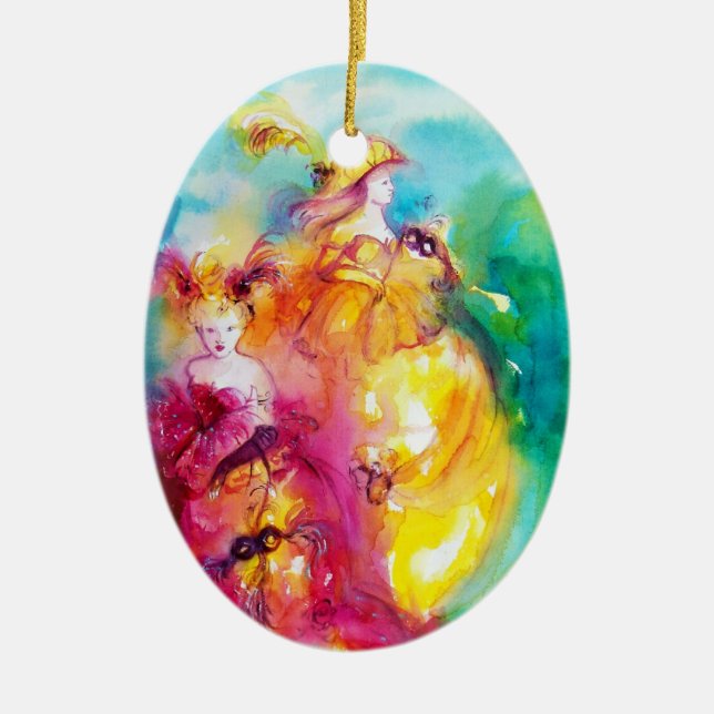 Adorno De Cerámica RONDO EN LAGUNA / Ball veneciano de mascarada (Frente)