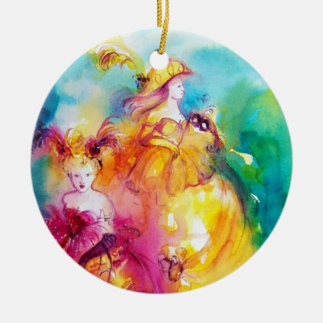 Adorno De Cerámica RONDO EN LAGUNA / Ball veneciano de mascarada (Frente)