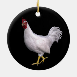 Adorno De Cerámica Rooster blanco