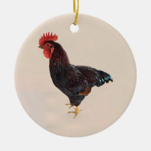 Adorno De Cerámica Rooster de Rhode Island