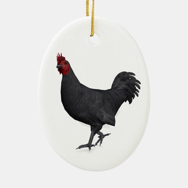 Adorno De Cerámica Rooster negro (Atrás)