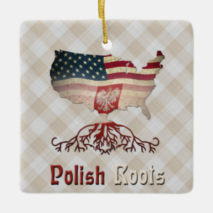 Adorno De Cerámica Roots polacos norteamericanos