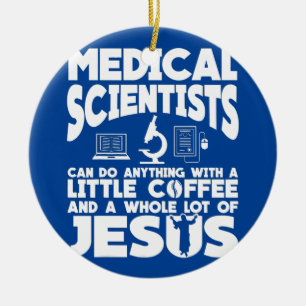 Adorno De Cerámica Ropa de café para científico médico divertido Jesú
