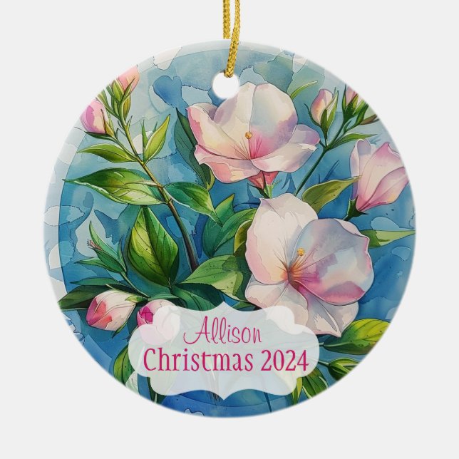 Adorno De Cerámica Rosa (Frente)