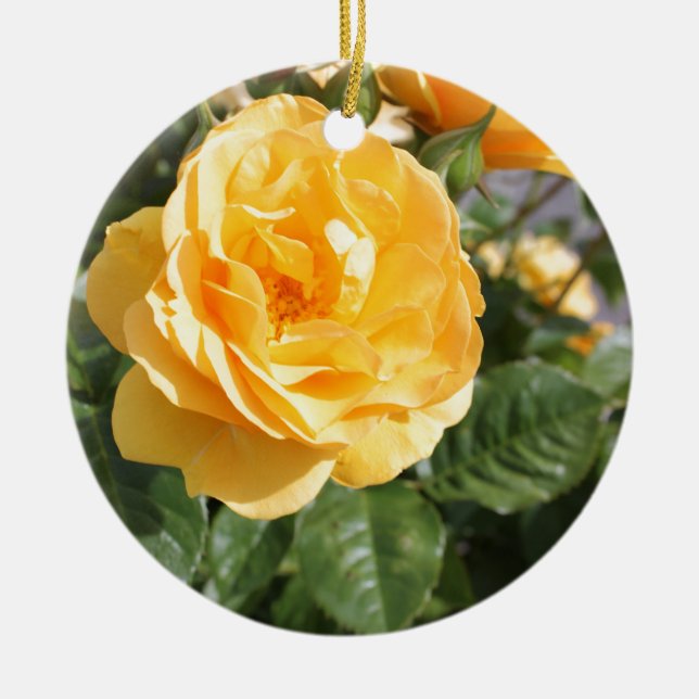 Adorno De Cerámica Rosa amarilla (Frente)