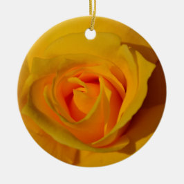 Adorno De Cerámica Rosa amarilla, rosa naranja, rosa romántico