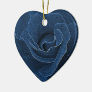 Adorno De Cerámica Rosa azul de terciopelo