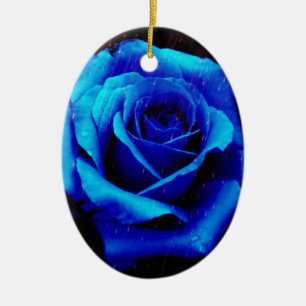 Adorno De Cerámica Rosa azul dramático