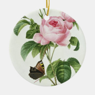 Adorno De Cerámica Rosa Centifolia