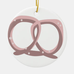 Adorno de cerámica rosa con patrón de giro de pret