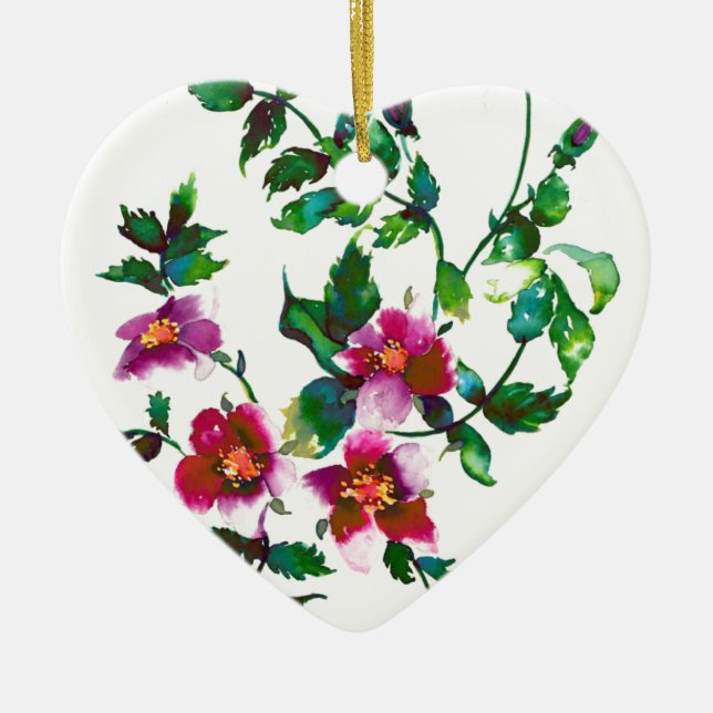 Adorno De Cerámica Rosa de cosecha (Frente)