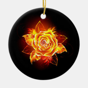 Adorno De Cerámica Rosa de incendios en auge