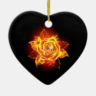 Adorno De Cerámica Rosa de incendios en auge