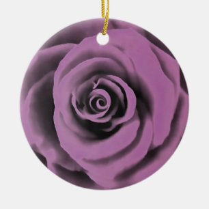 Adorno De Cerámica Rosa de lavanda negra grande y artística
