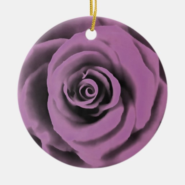 Adorno De Cerámica Rosa de lavanda negra grande y artística (Frente)