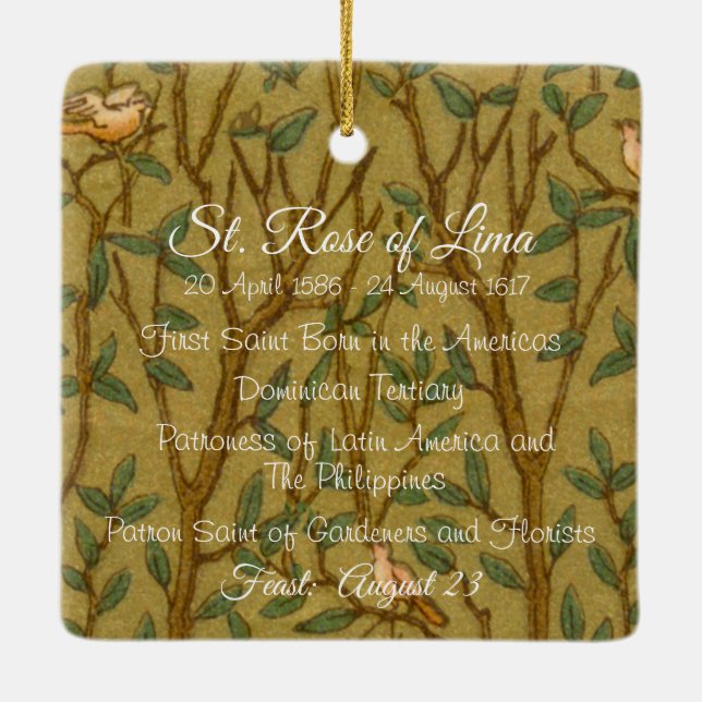 Adorno De Cerámica Rosa de Lima (BK 020) (Reverso)