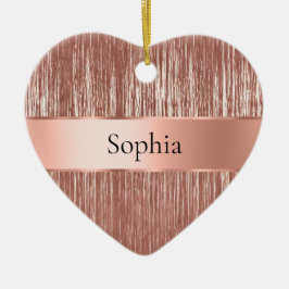 Adorno De Cerámica Rosa de moda Gold Glam Tinsel Stripes Navidades