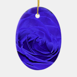 Adorno De Cerámica Rosa de terciopelo azul