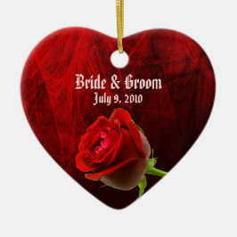 Adorno De Cerámica Rosa gótico Keepsake Boda Ornament