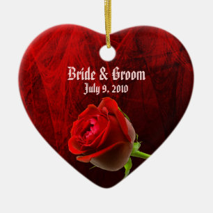 Adorno De Cerámica Rosa gótico Keepsake Boda Ornament
