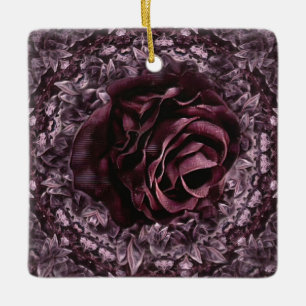 Adorno De Cerámica Rosa Mandala